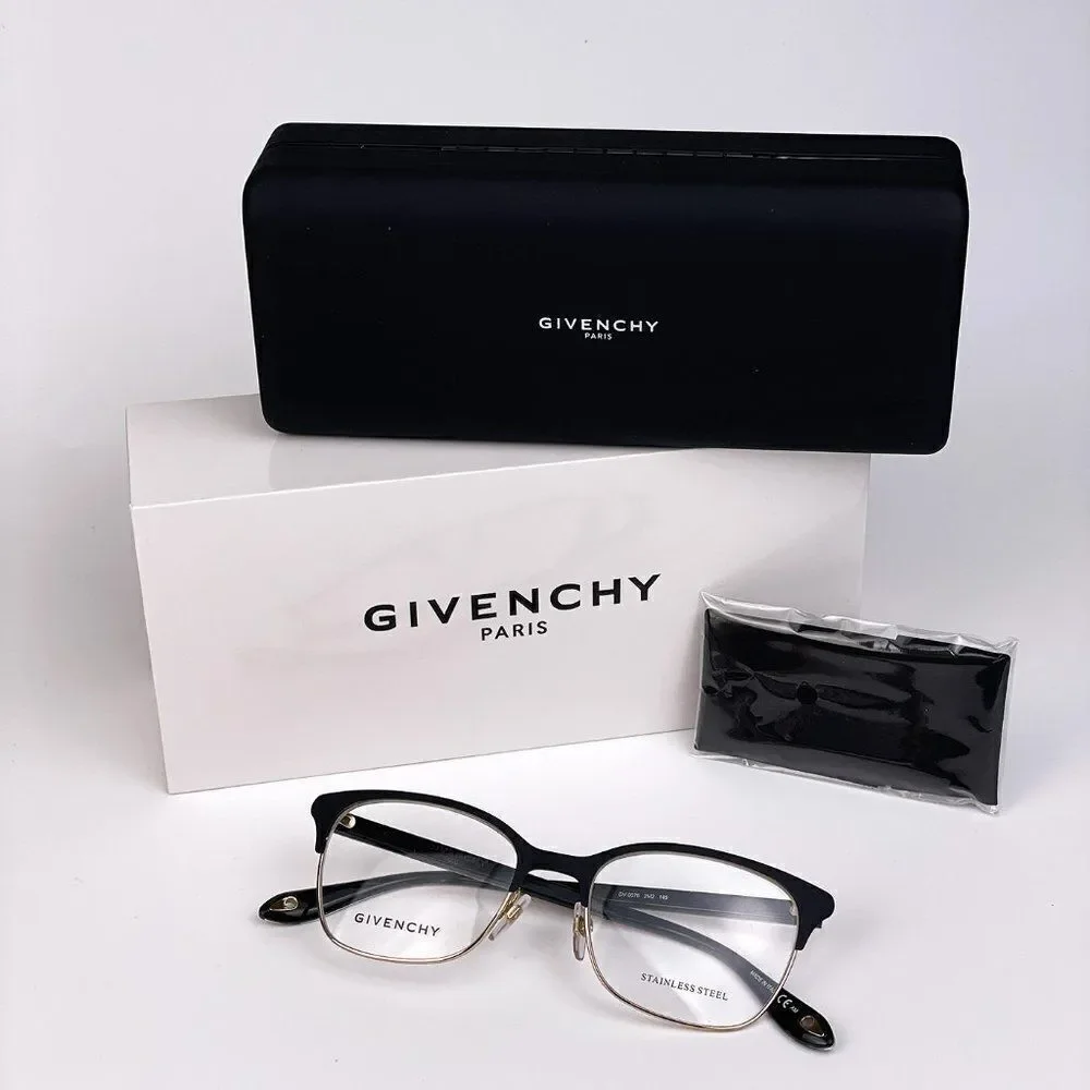 SALE! NEW Givenchy GV0076 2M2 Black Gold Rectangle Women Eyeglasses